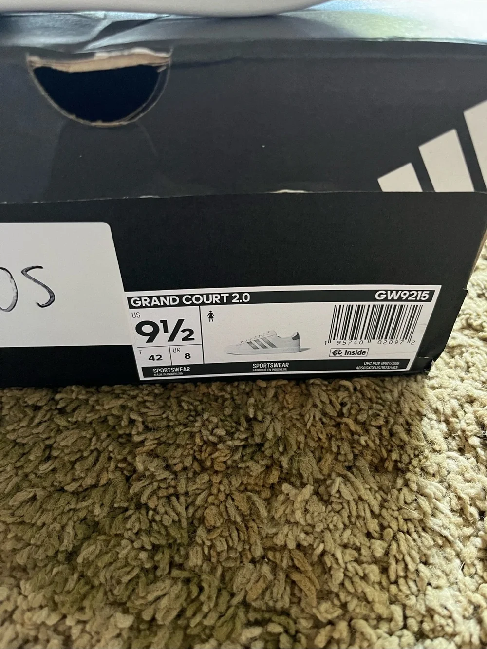 adidas White Sneakers with Gray Three Stripes